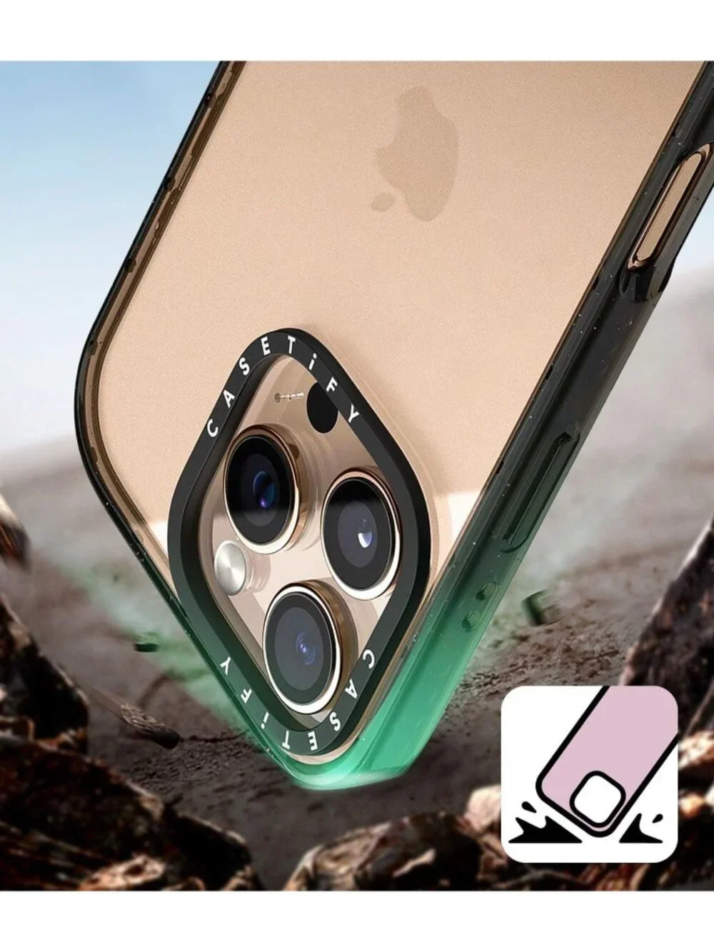 CASETiFY Impact Case iPhone 14 Pro Zebra Brown Clear Black 8.2ft MagSafe